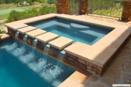 carree pool waterfall edge stone rectangle