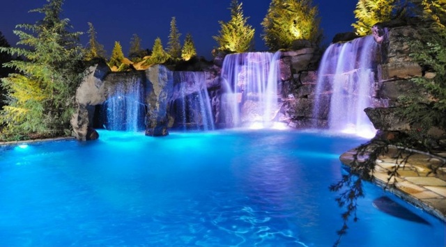 deco waterfall pool