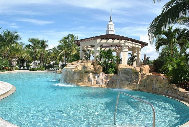 pool deco stone waterfalls