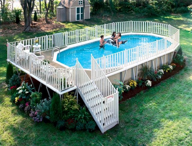 aboveground pool-terrace-white-plants