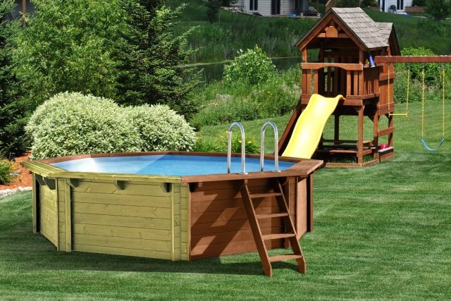 pool-above-ground-wood-garden-ladder-wood-shrubs above ground pool wood