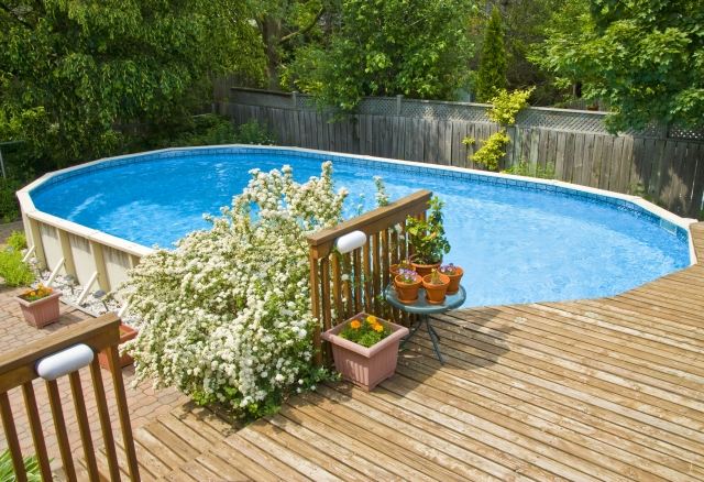 pool-above-ground-wood-plants-flowers-terrace-wood above ground pool wood