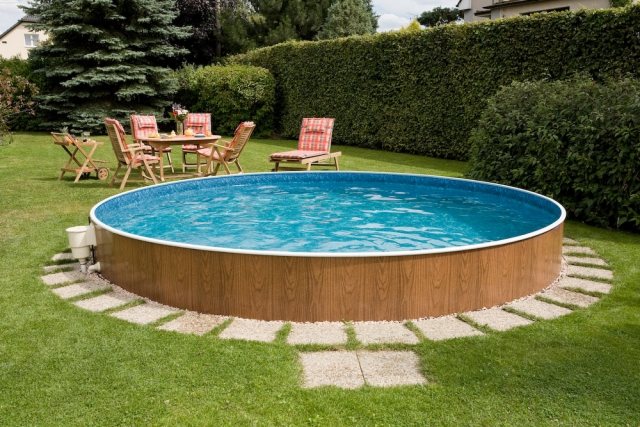 pool-above-ground-wood-round-garden-living-room wood above ground pool wood