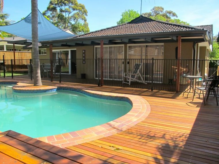 above ground pool deco terrace wood