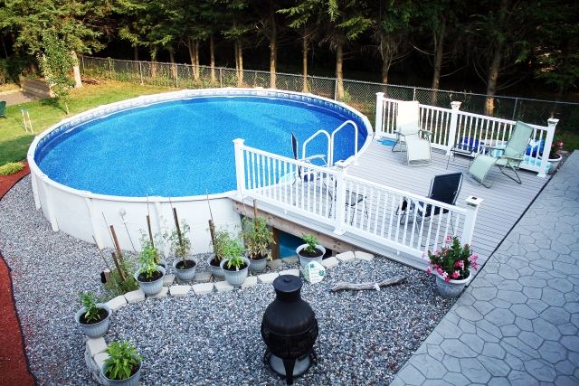 pool-soil-round terrace-white