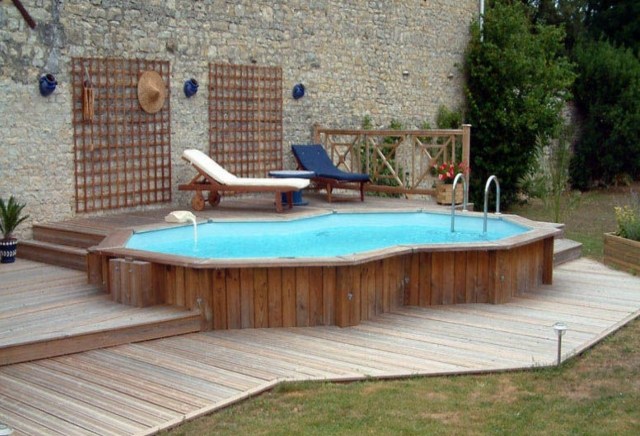 pool-above-ground semi-recessed-wood