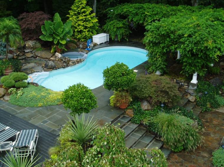 pool small garden landscaping idea furniture