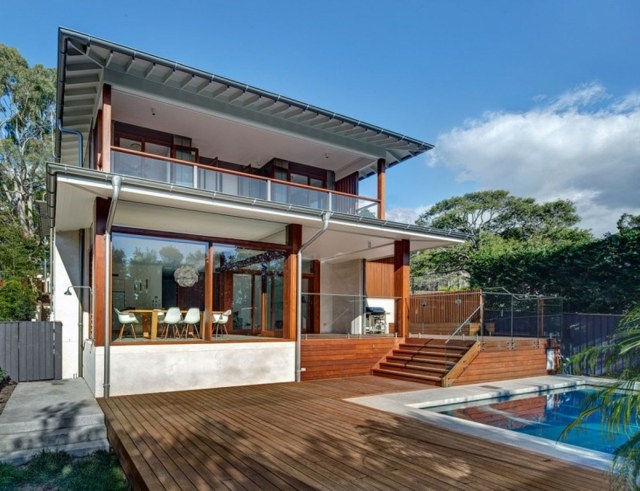 pool veranda moderne hus ideer