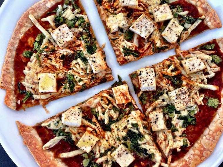 pizza-veganer tofu-vegansk