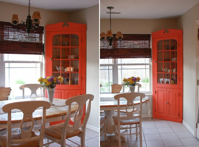møbler d'angle cuisine bois porte bois orange design salle à manger 