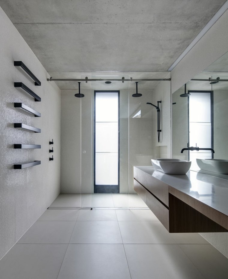 concrete ceiling waxed design cabin shower modern idea