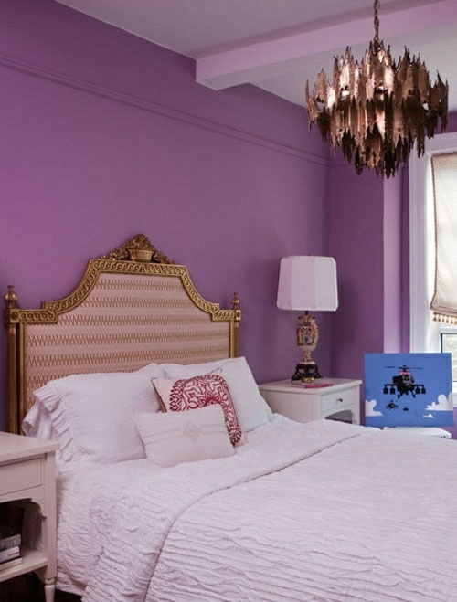 ceiling wall shades purple bedroom