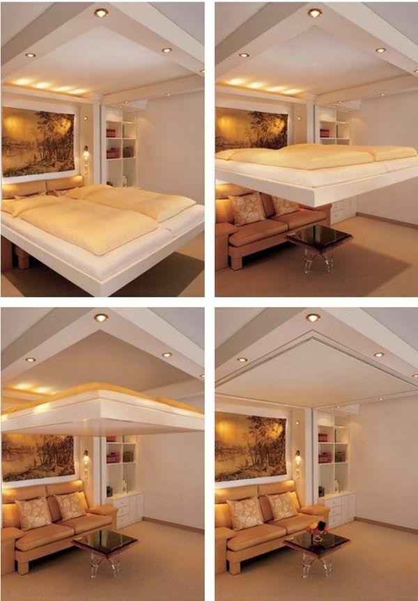 ceiling that hides bed