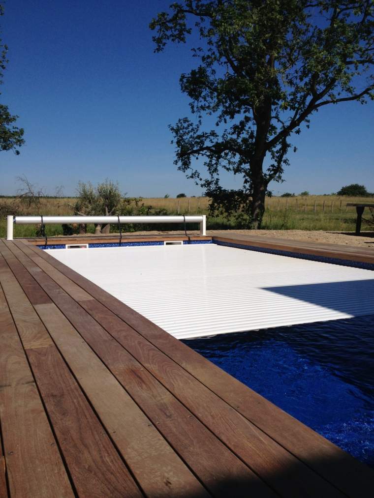 beach swimming pool surrounding exotic wood idea