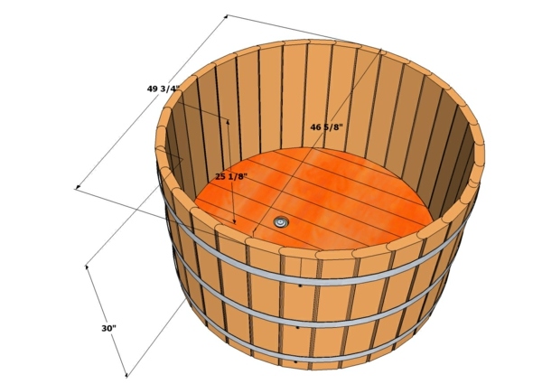 round wood tub plan