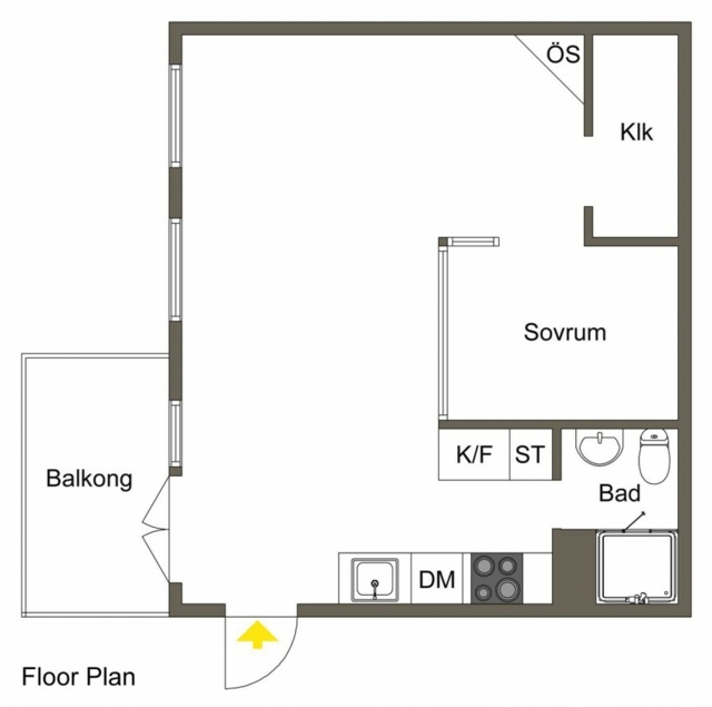 Skandinavisk lägenhetsplan