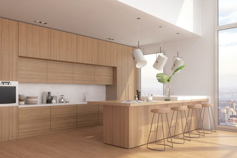 plan kitchen amenagement island modern interior model