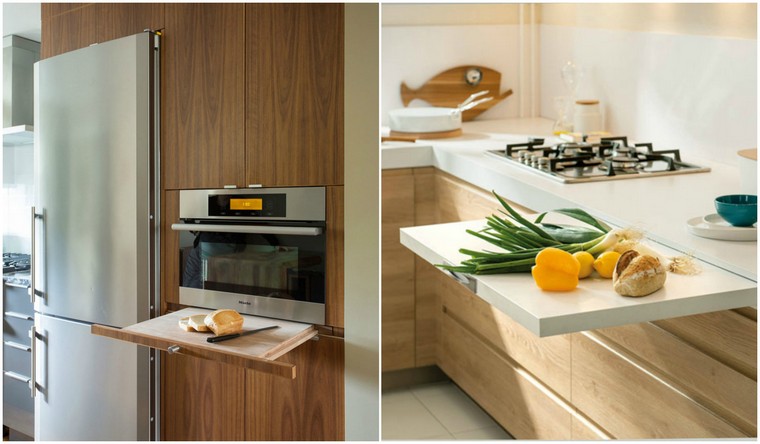 removable worktop sliding wood kitchen island