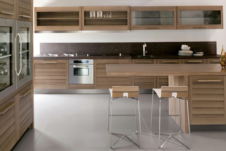 modern kitchens wood stone