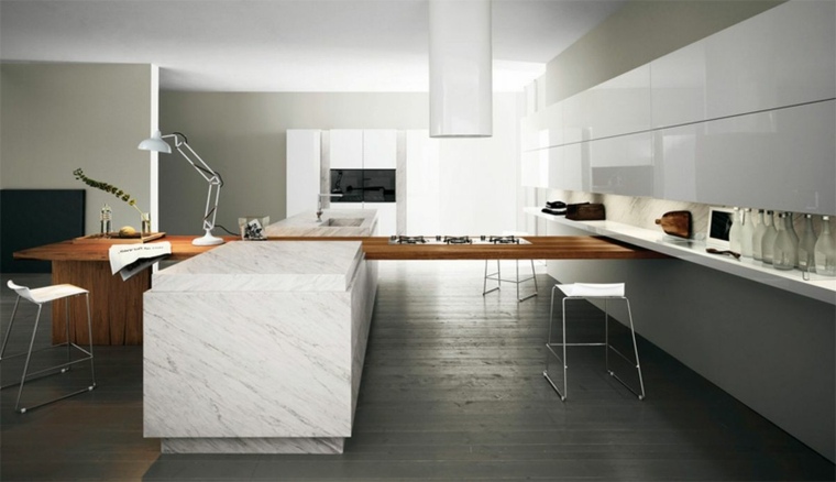 worktop marble and wood modern kitchens