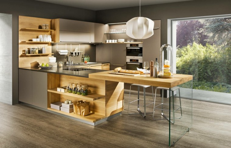 wood worktop kitchen design stone