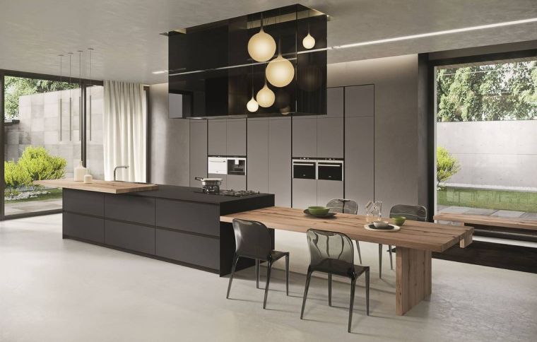 Plan-de-work-in-black-granite-kitchen-modern-dining area