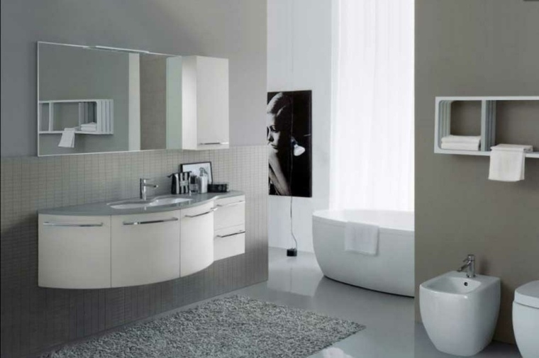 washbasin bathroom idea mirror wall frame design carpet gray