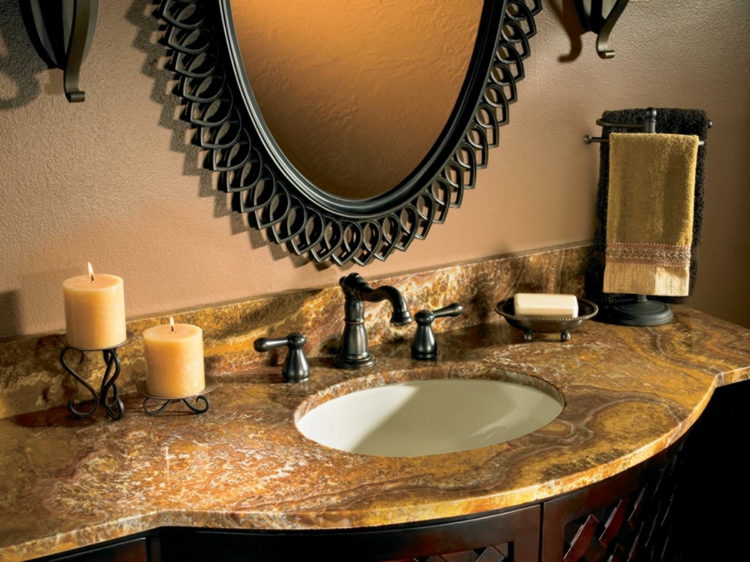 elegant granite bathroom countertop