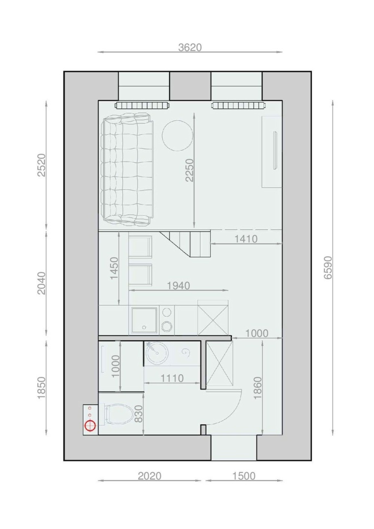house design plan ideas studio 20m2