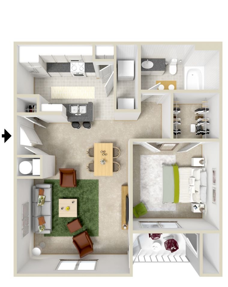 modern f1 3d platt hus plan