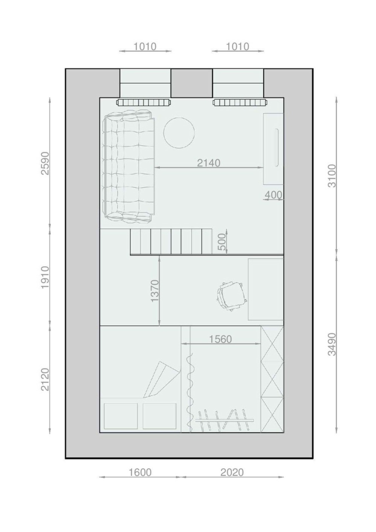 plans house 20m2 apartment