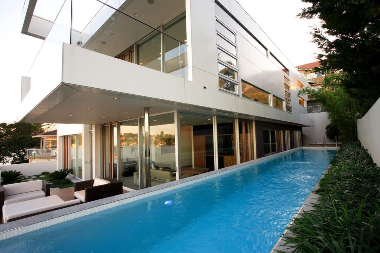 Plan-house-pool-design-lighting-outdoor terrace