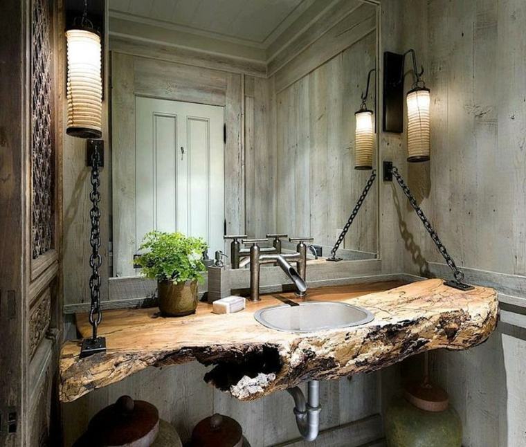 washbasin rustic modern style stone lighting trend