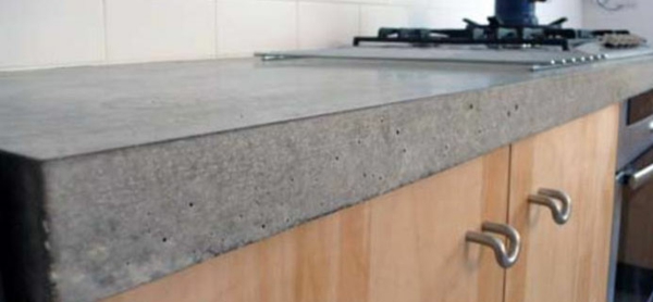 waxed concrete work surface