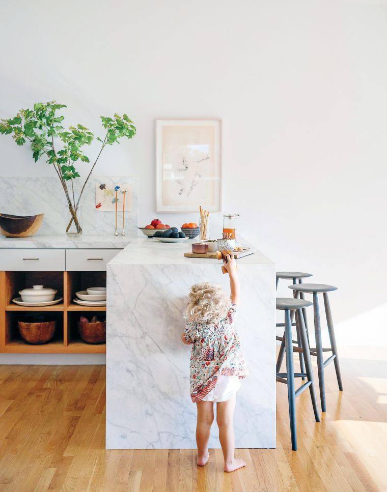 worktop jambage kitchen in l color white