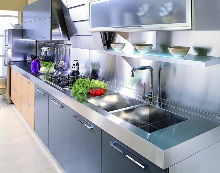 kitchens stainless steel worktop