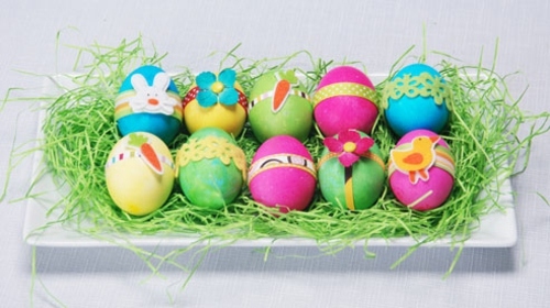 decorated egg tray