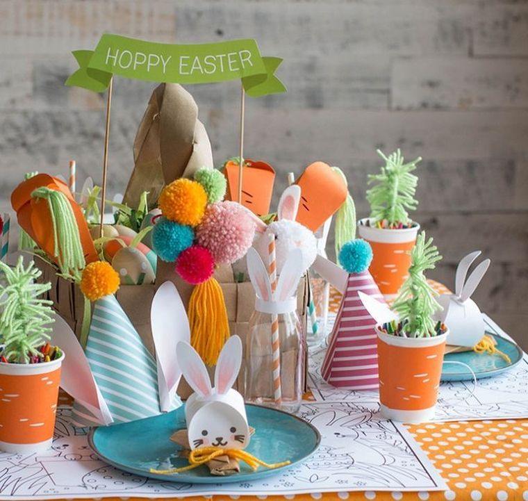 lipatan kertas lipatan mudah easter-decoration-table-child