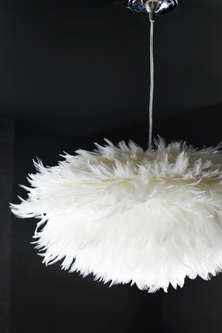 ideas feathers deco diy pendant lamp