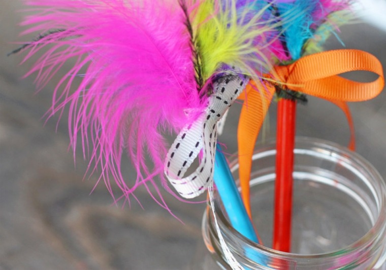 pencil feather make decoration activity kids