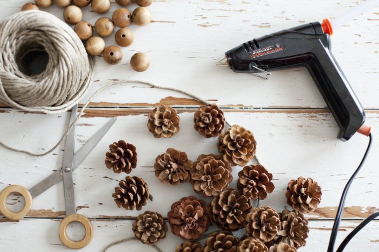 deco höst diy pinecones idé krans