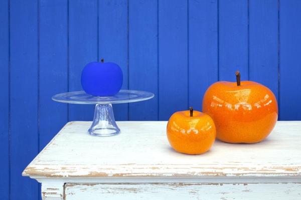 orange apples wood deco table