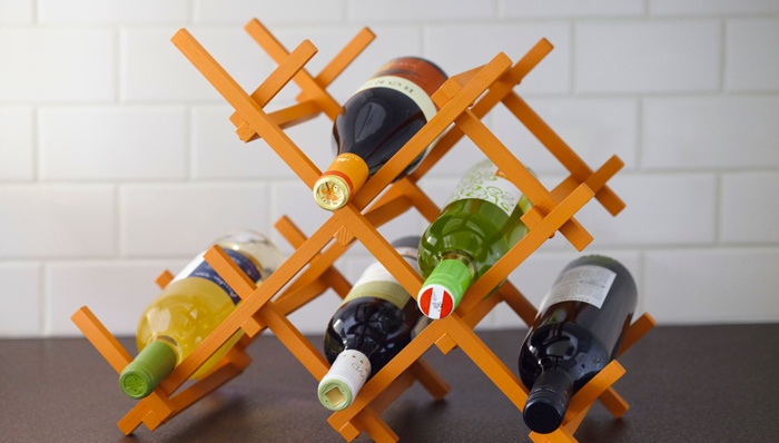 original yellow-wood-yellow wine rack