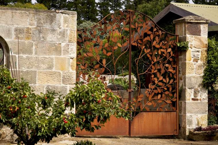 corten steel garden door