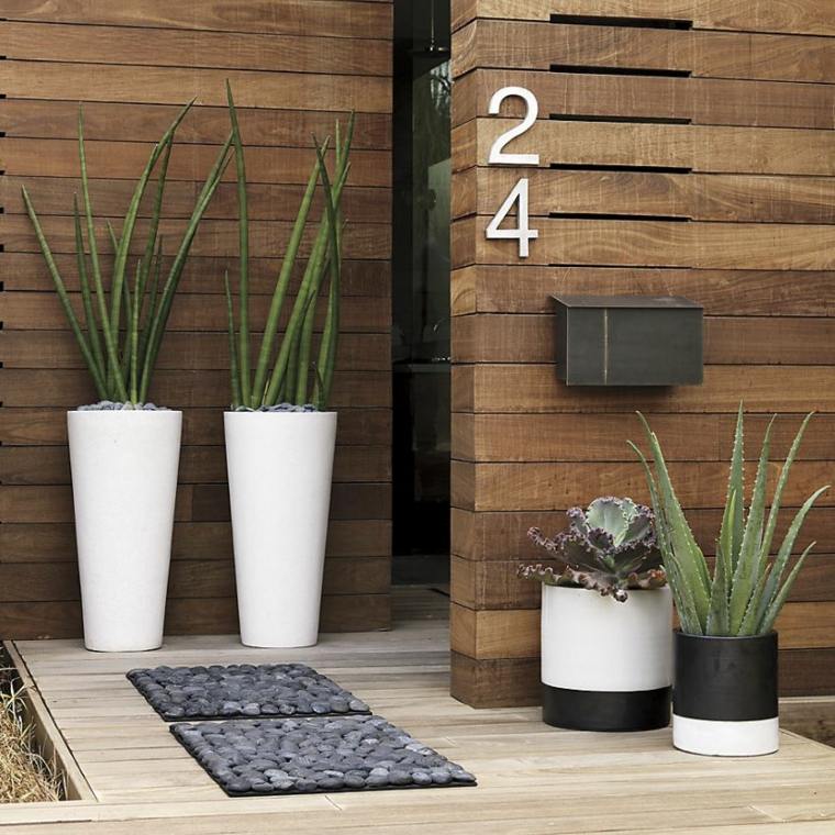 outdoor modern home design large flower pots garden