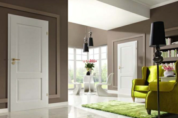 white wooden interior door