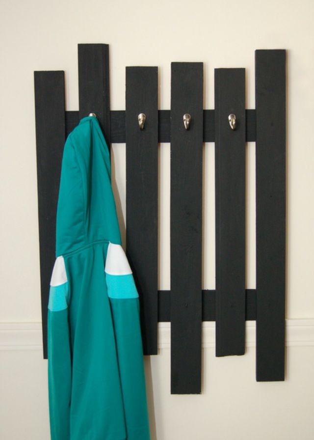 black wood coat rack minimalist design