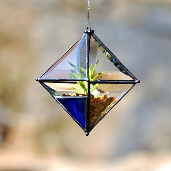 colored glass hanging carrier