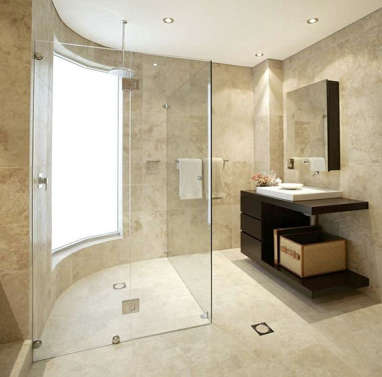 lay stone travertine bathroom