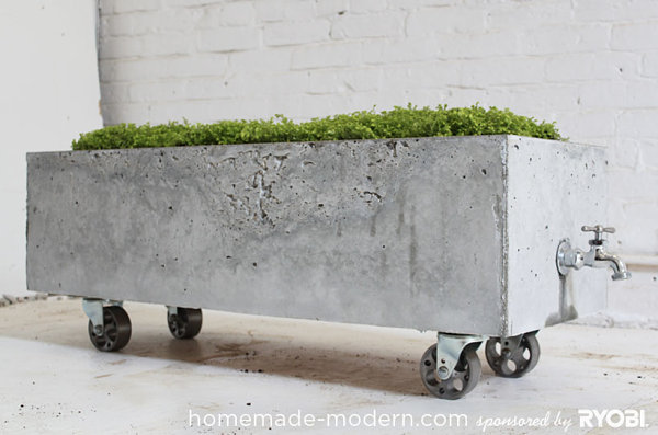 concrete block pot